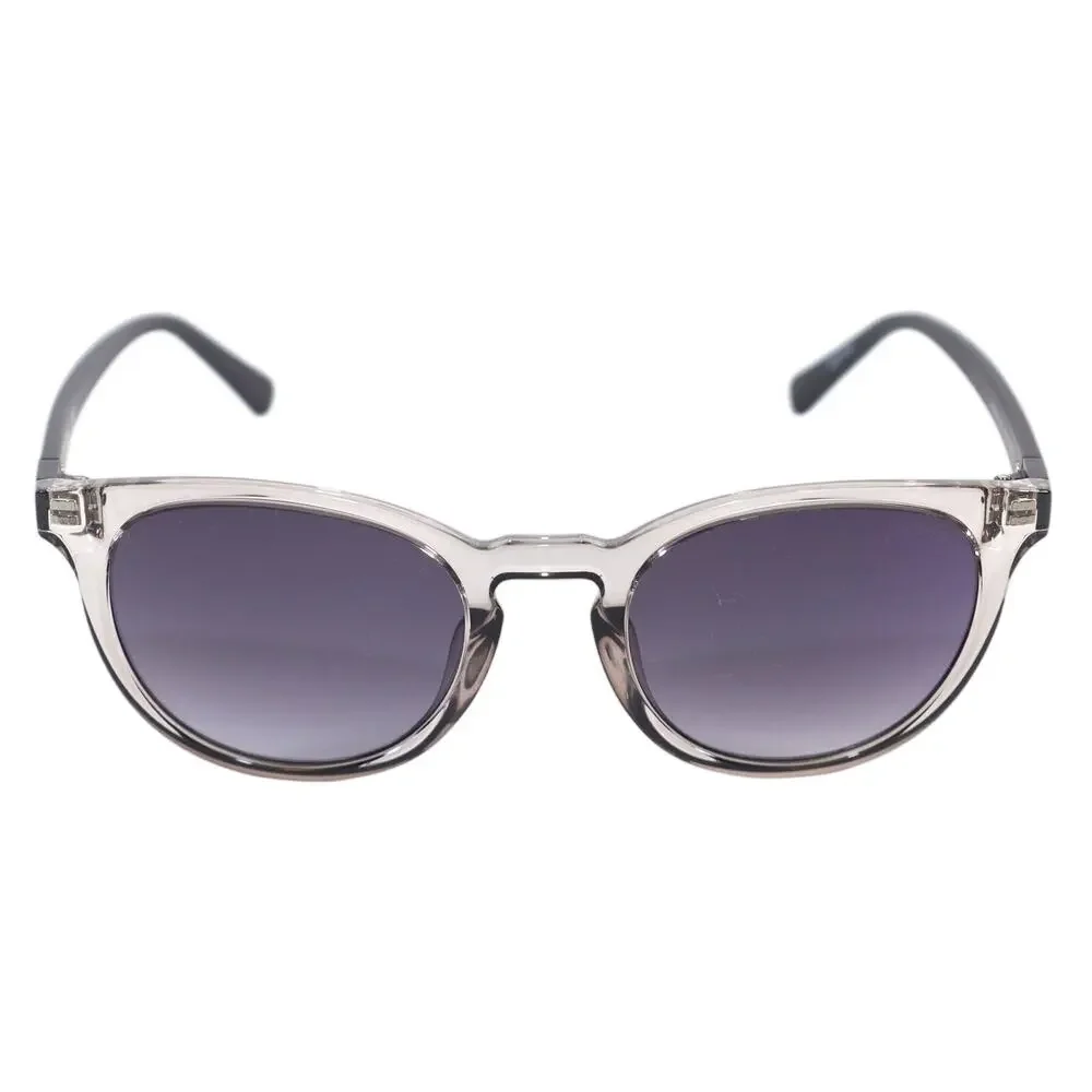 GUESS Round Sunglasses – Transparent Grey / Grey Gradient – Matte Black Arms–NWT